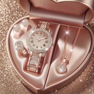 Watch + Necklace + Earrings + Ring